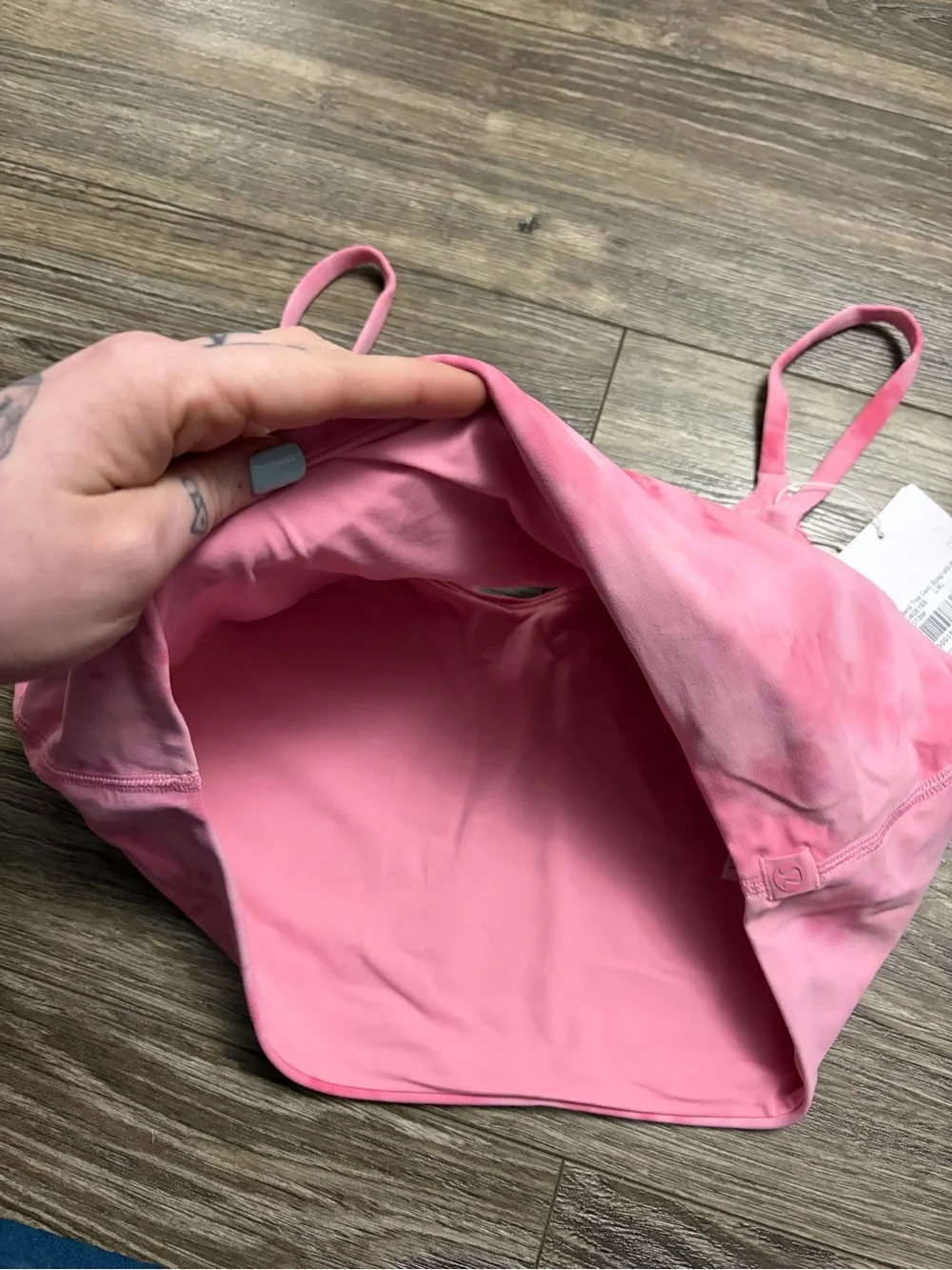 NWT Lululemon Cami Spaghetti-Strap Bra (Smoothie Wash Strawberry Multi)Size L/XL
